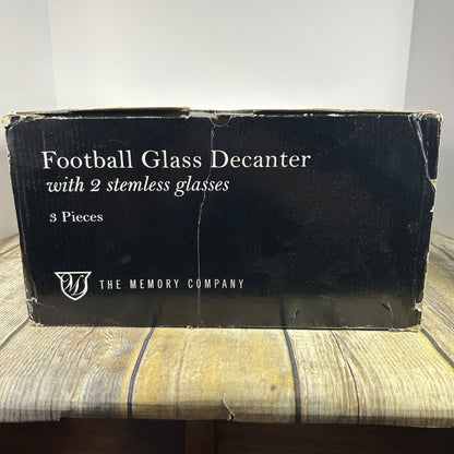 Kentucky Wildcats Football Glass Decanter With 2 Stemless Glasses By The Memory Company - 3 Piece Set