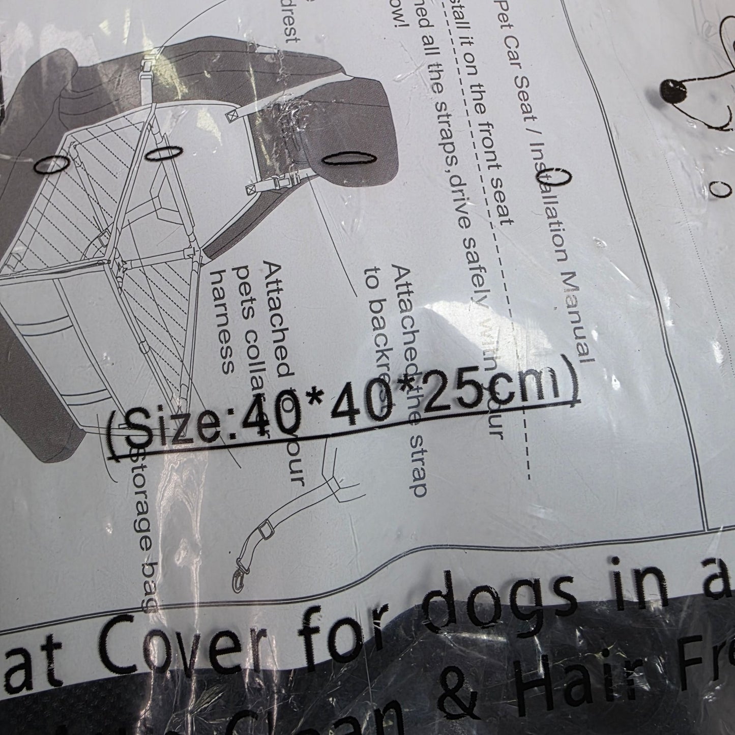 HIPPIH Foldable Dog Car Booster Seat With Paw Print Design