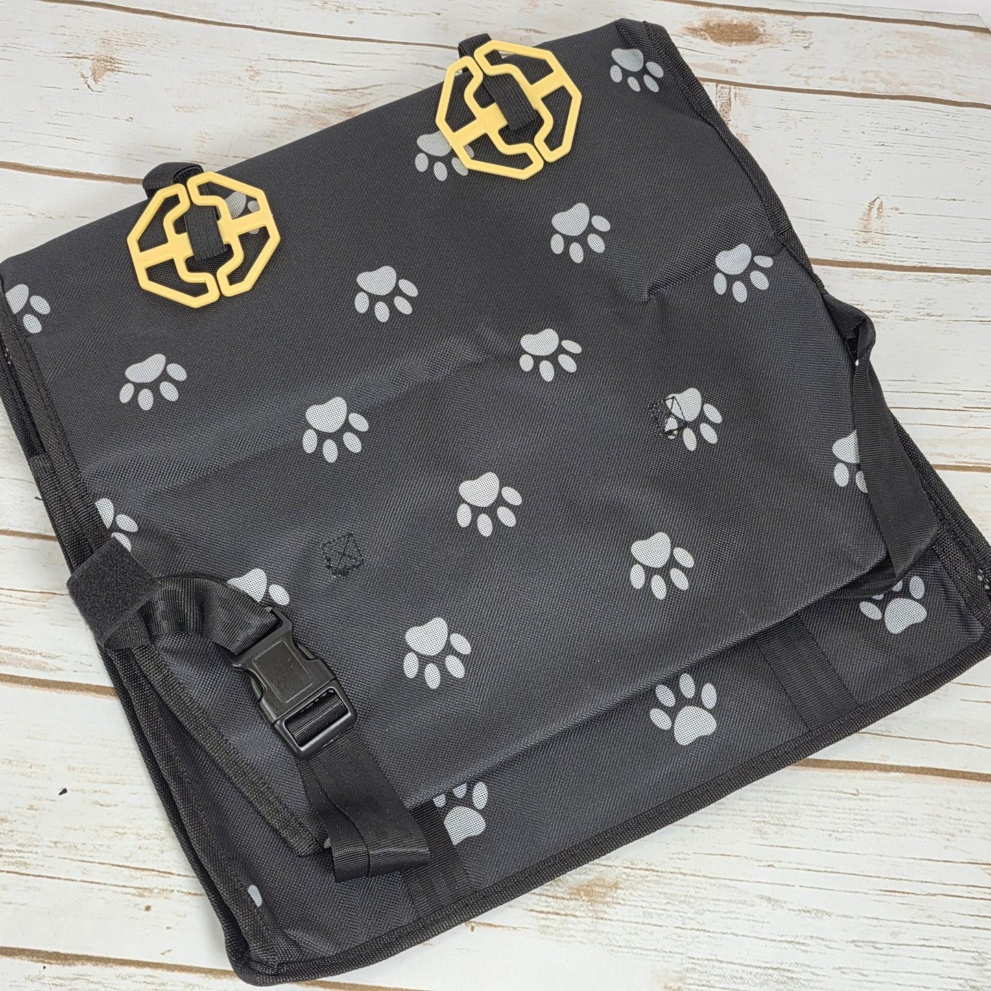 HIPPIH Foldable Dog Car Booster Seat With Paw Print Design