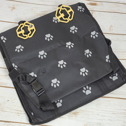 HIPPIH Foldable Dog Car Booster Seat With Paw Print Design