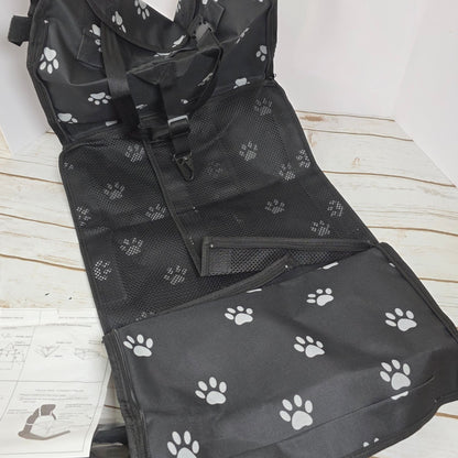 HIPPIH Foldable Dog Car Booster Seat With Paw Print Design