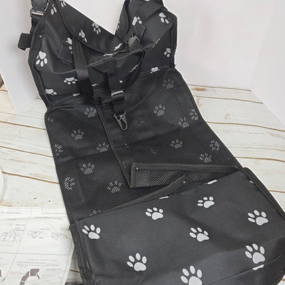 HIPPIH Foldable Dog Car Booster Seat With Paw Print Design