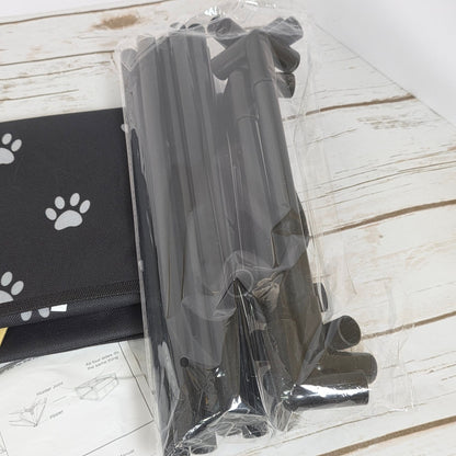 HIPPIH Foldable Dog Car Booster Seat With Paw Print Design