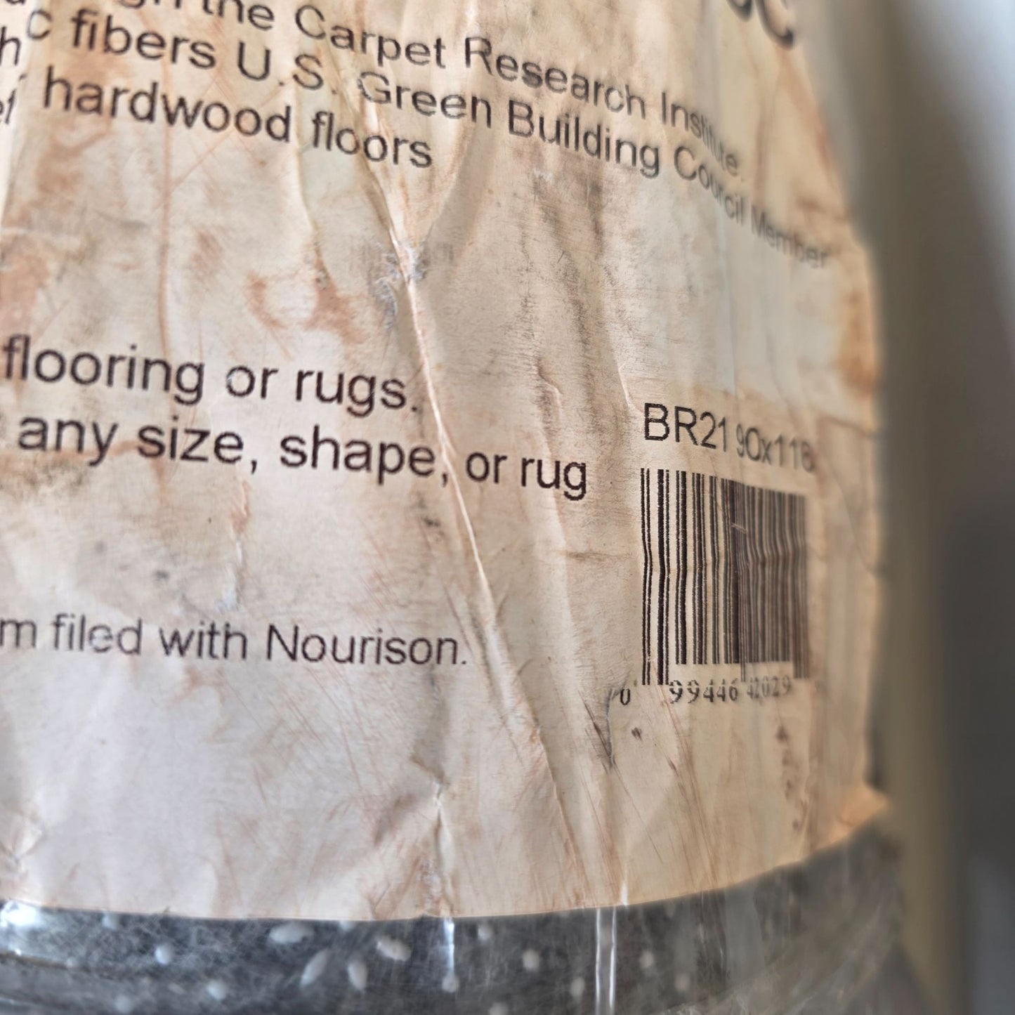 Nourison Basic RugLoc Non-Skid Rug Pad 90x116 Inches For Hardwood Floors