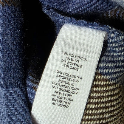 For The Republic Plaid Button-Down Cropped Jacket M/M Blue/Brown Multi Polyester