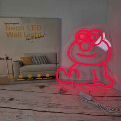 Neon LED Wall Light Red Elmo Cartoon Usb-Powered