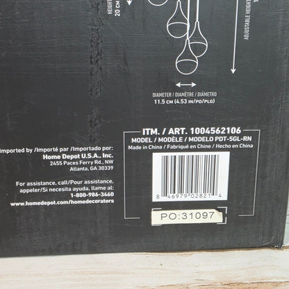 Artika Glitzer 5-Light LED Pendant Fixture With Chrome Plated Finish & Glass Crystals