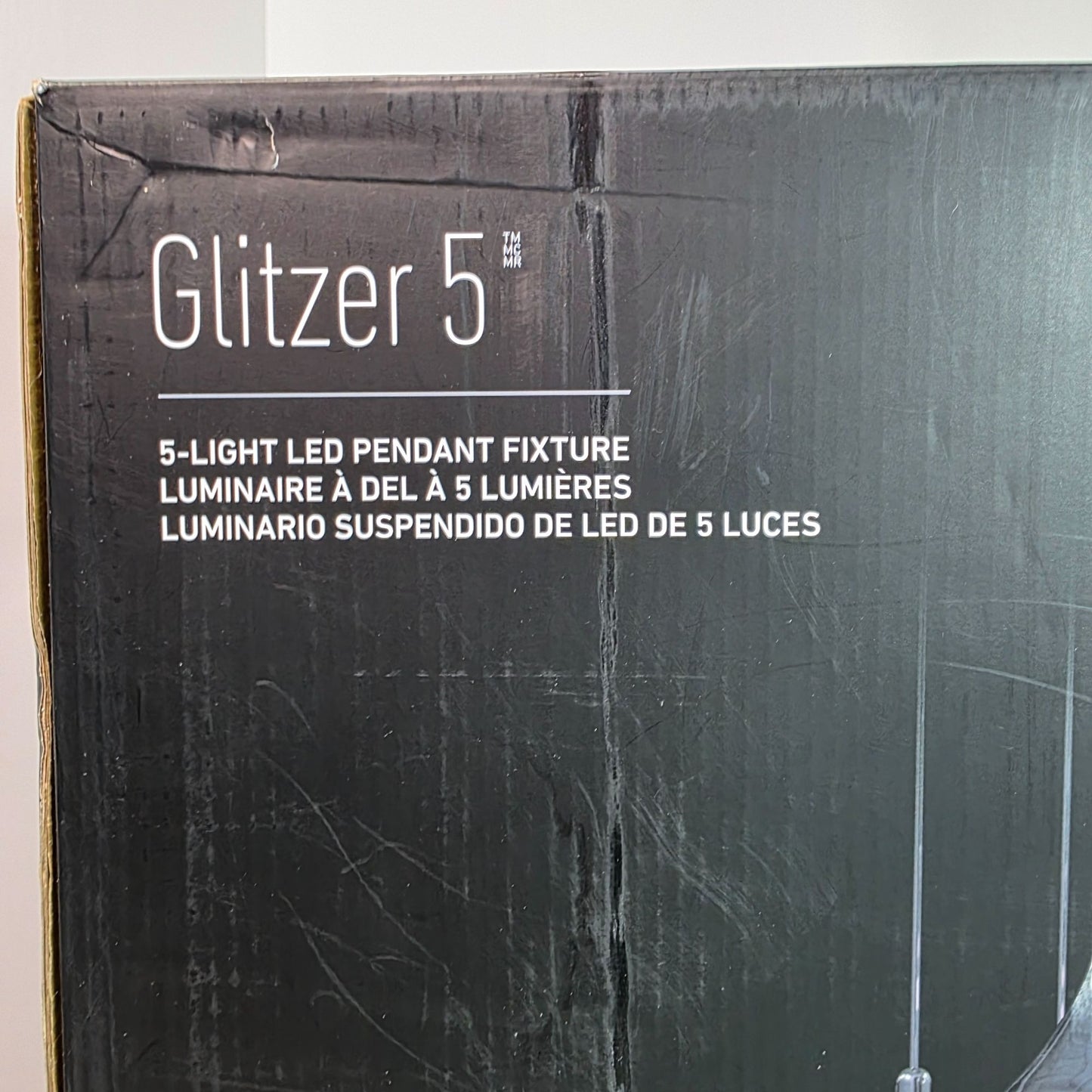 Artika Glitzer 5-Light LED Pendant Fixture With Chrome Plated Finish & Glass Crystals