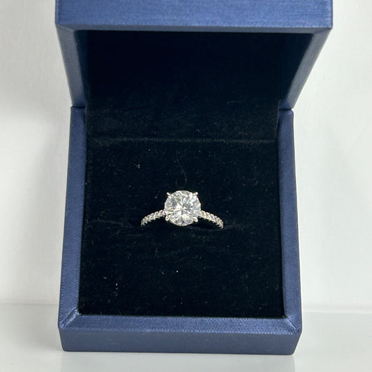 Sterling Silver White Sapphire Engagement Ring Round Cut Nickel-Free