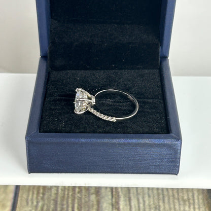 Sterling Silver White Sapphire Engagement Ring Round Cut Nickel-Free