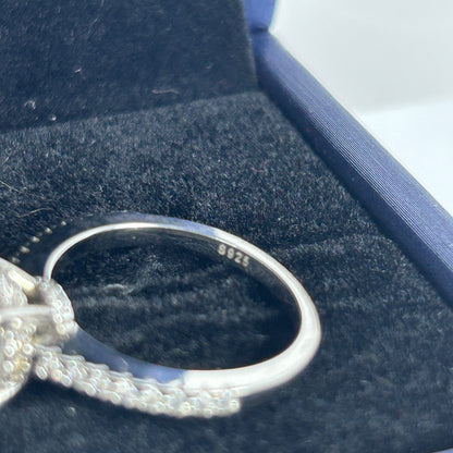 Sterling Silver White Sapphire Engagement Ring Round Cut Nickel-Free