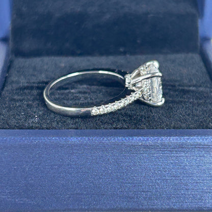 Sterling Silver White Sapphire Engagement Ring Round Cut Nickel-Free