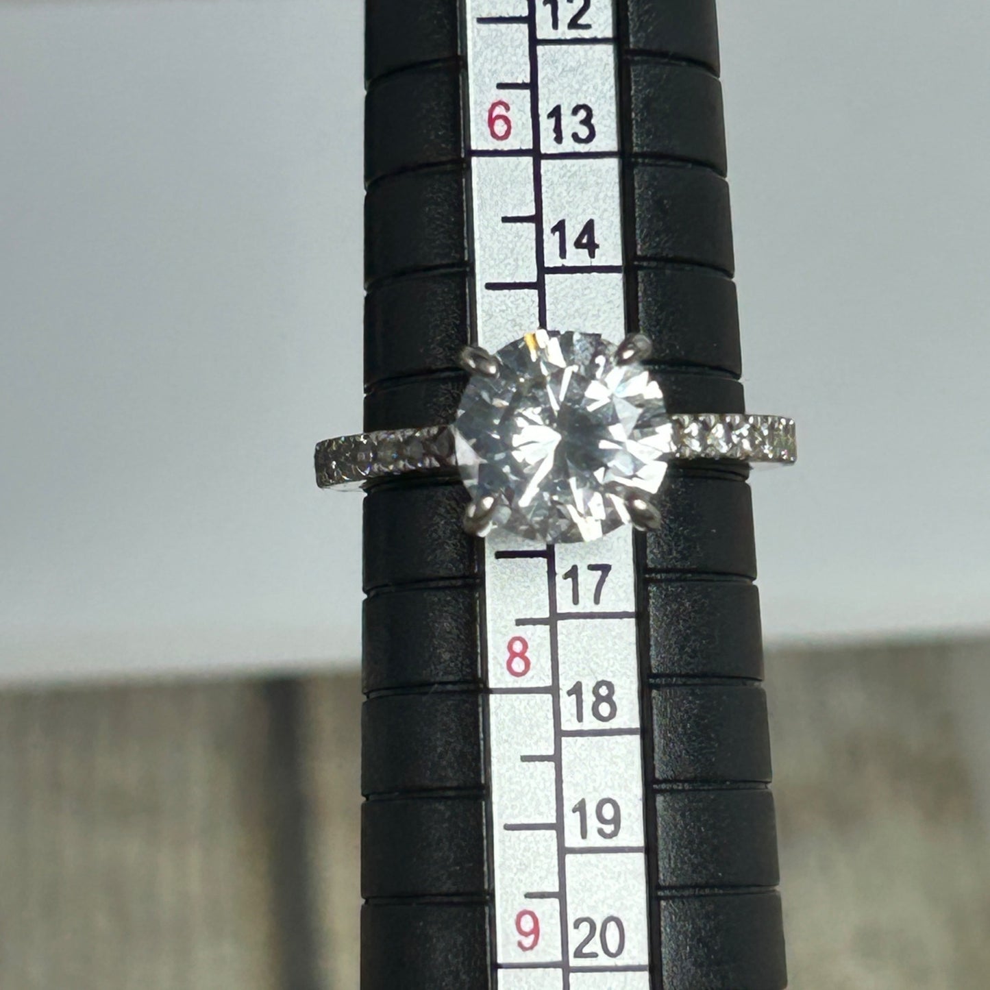 Sterling Silver White Sapphire Engagement Ring Round Cut Nickel-Free