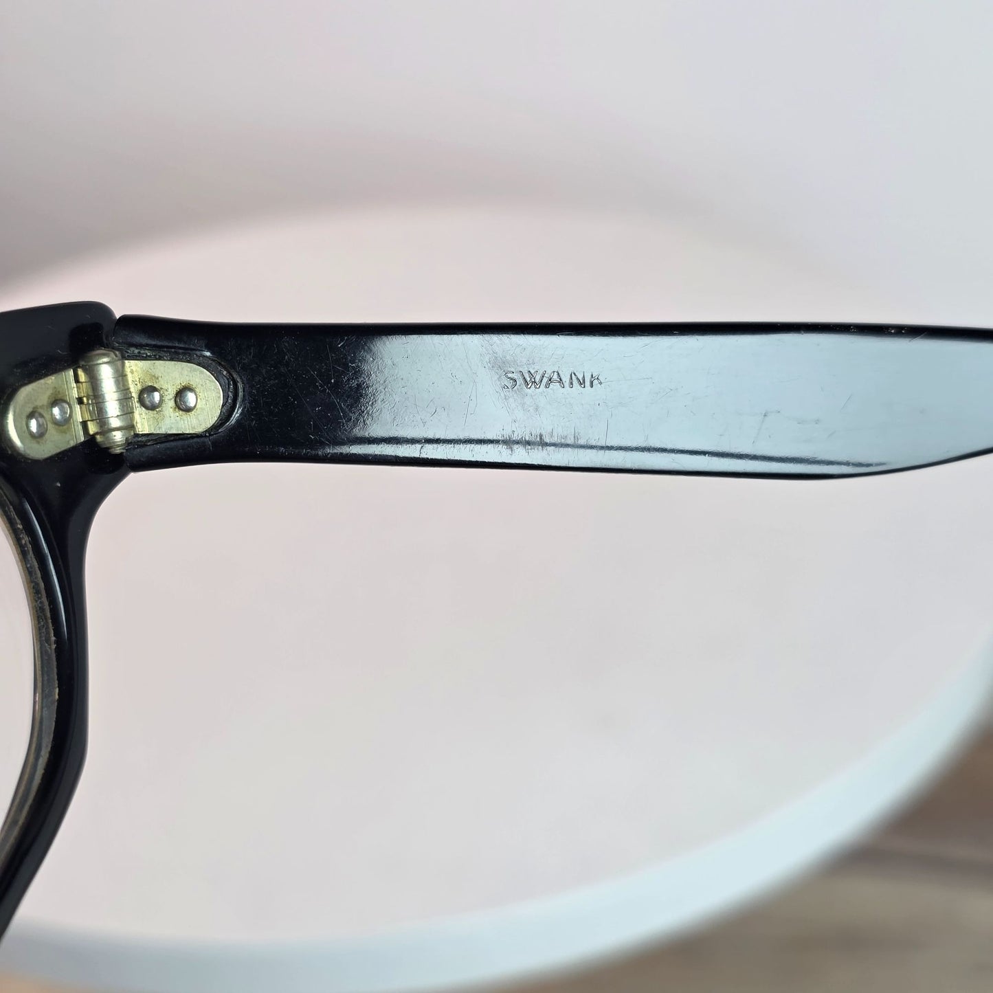 Swank 1960s Vintage Sunglasses With Case Black Frame 44-19 Made In Italy