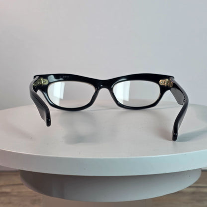 Swank 1960s Vintage Sunglasses With Case Black Frame 44-19 Made In Italy