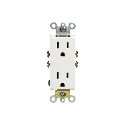 Leviton Decora 15A-125V Duplex Outlets 10 Pack White Indoor Use Made In USA