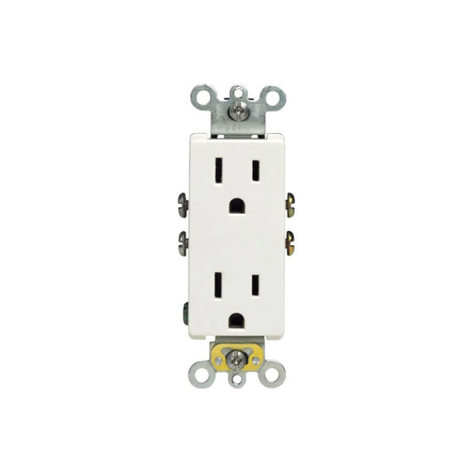 Leviton Decora 15A-125V Duplex Outlets 10 Pack White Indoor Use Made In USA
