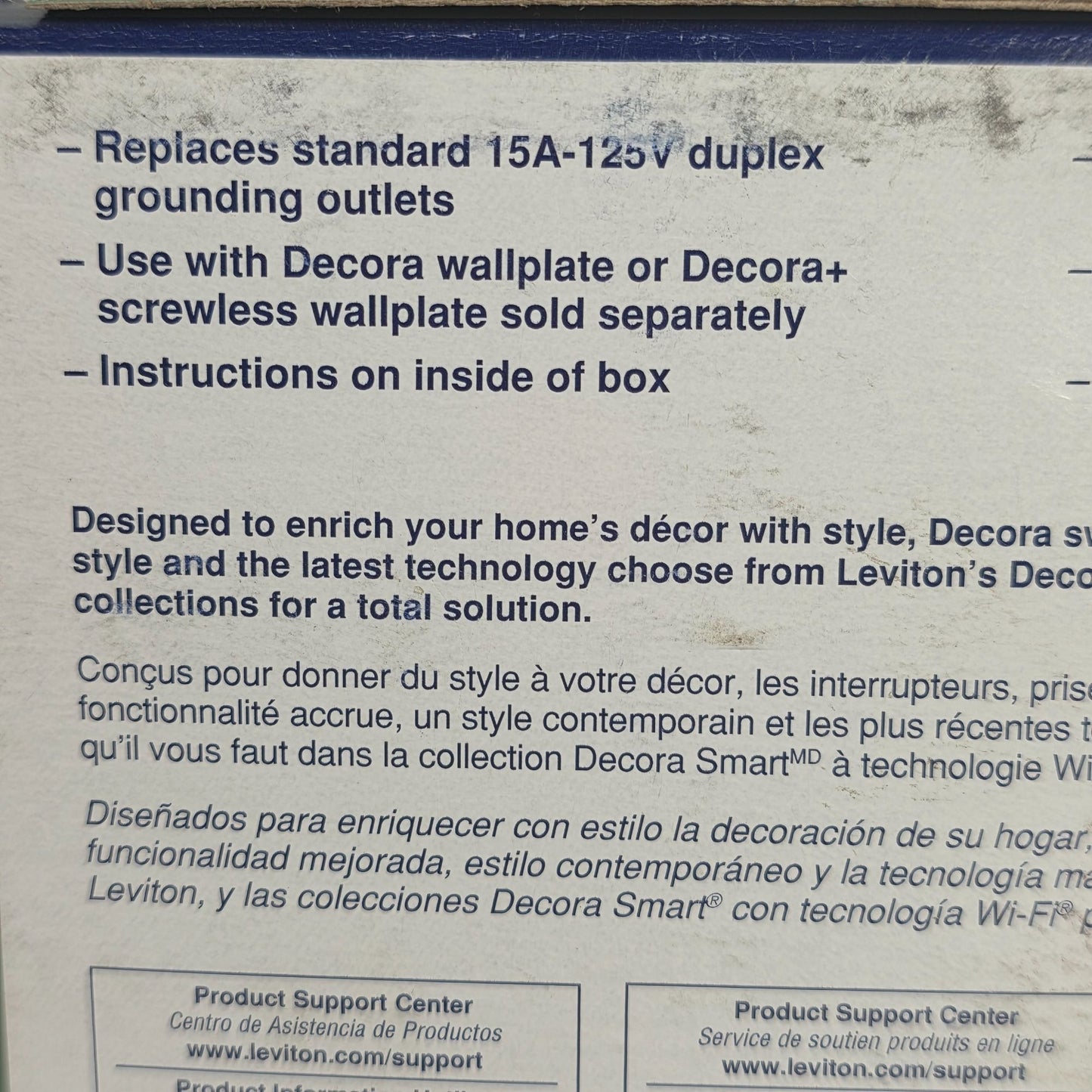 Leviton Decora 15A-125V Duplex Outlets 10 Pack White Indoor Use Made In USA