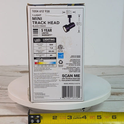 Hampton Bay LED Mini Track Head In Black Finish For Linear Track Lighting Systems