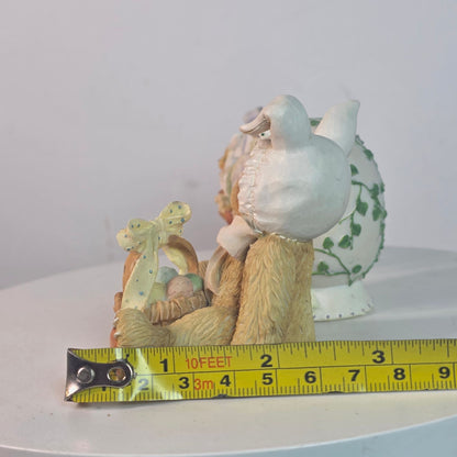 Cherished Teddies Easter Collectibles Set Of 3 Figurines 1996/1998 Bessie & Bunny Eggs China