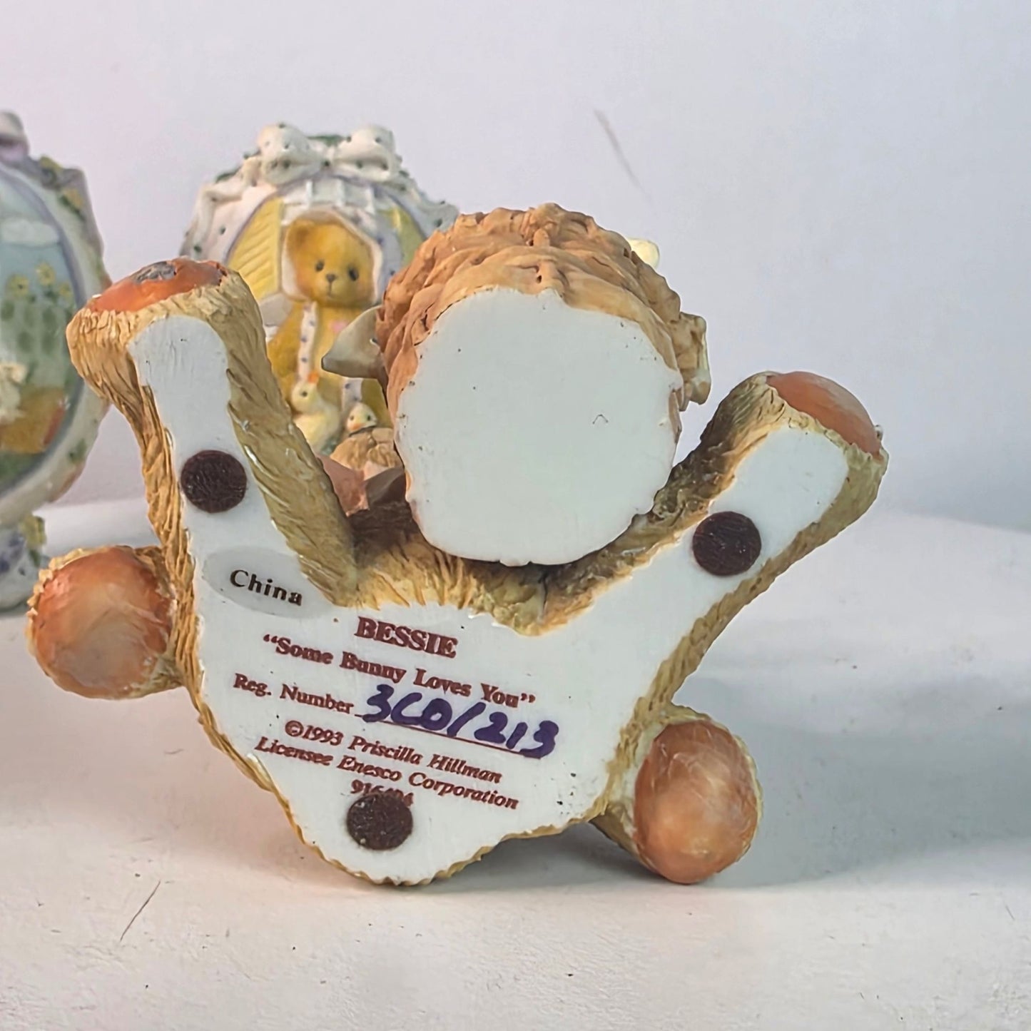 Cherished Teddies Easter Collectibles Set Of 3 Figurines 1996/1998 Bessie & Bunny Eggs China