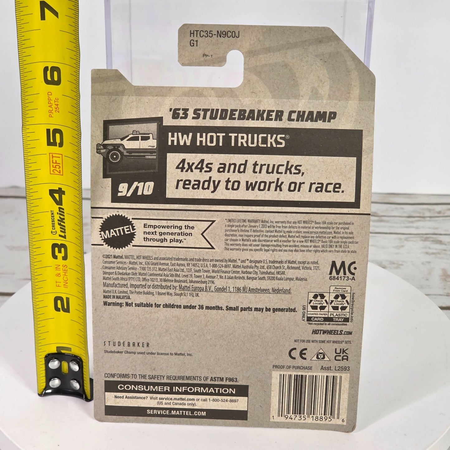 Hot Wheels 63 Studebaker Champ Red HW Hot Trucks