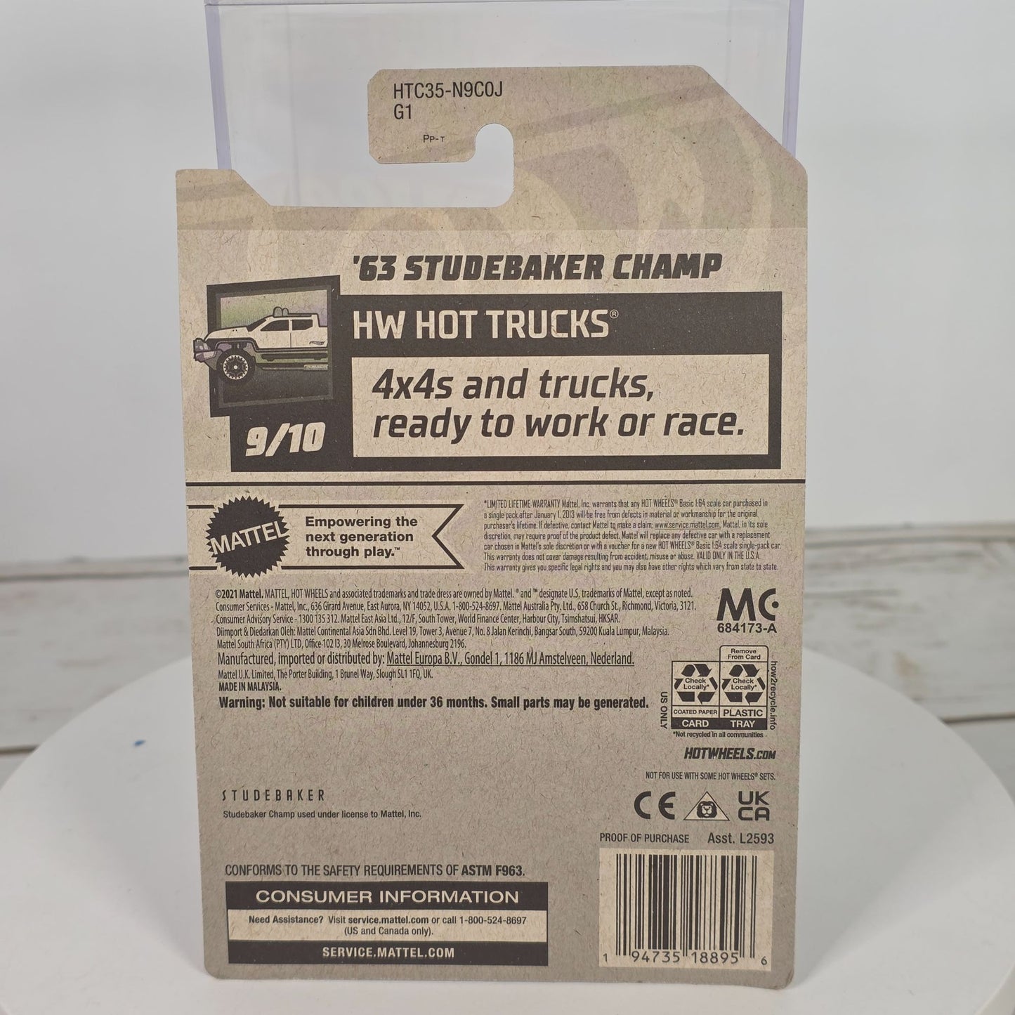 Hot Wheels 63 Studebaker Champ Red HW Hot Trucks