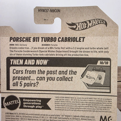 Hot Wheels 2025 Porsche 911 Turbo Cabriolet Die-Cast Car