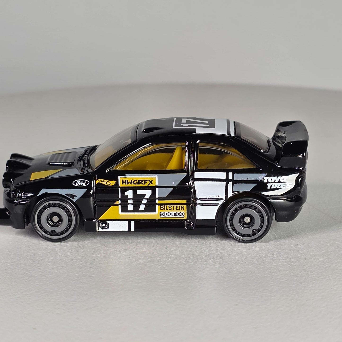 Hot Wheels Ford Escort #17 Black & Yellow Die-Cast Toy Car