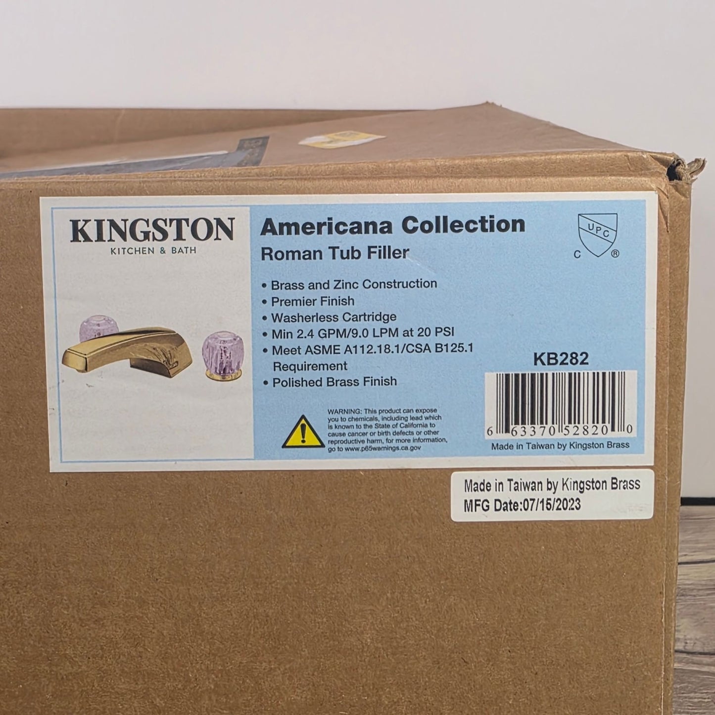 Kingston Brass KB282 Americana Roman Tub Filler Polished Brass New Open Box