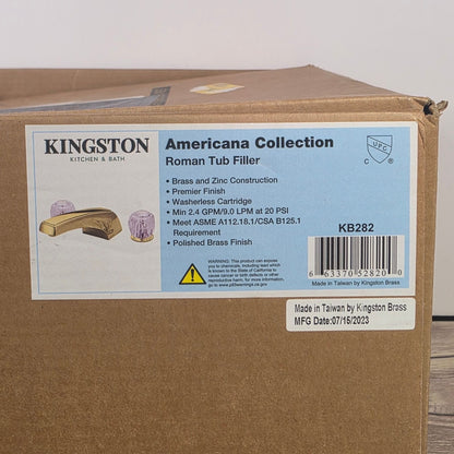 Kingston Brass KB282 Americana Roman Tub Filler Polished Brass New Open Box