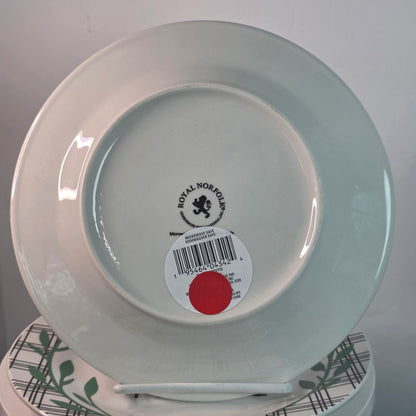 Welcome Home Decorative Ceramic Plate Royal Norfolk 8" Green Leaf Accent