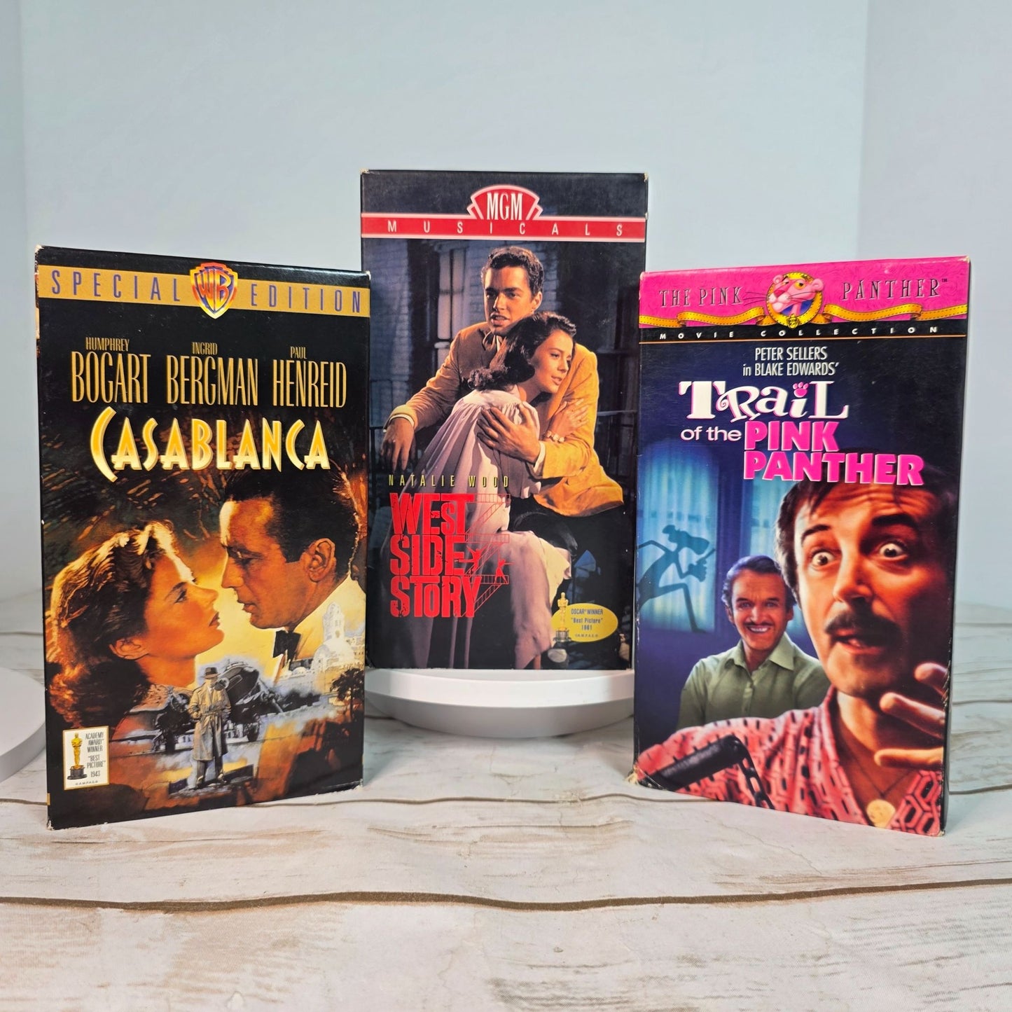 Vintage VHS Lot: Casablanca Special Edition West Side Story Trail Of The Pink Panther Classic Movies Collectible Tapes