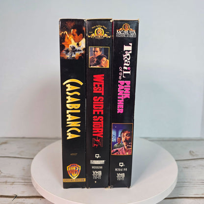 Vintage VHS Lot: Casablanca Special Edition West Side Story Trail Of The Pink Panther Classic Movies Collectible Tapes