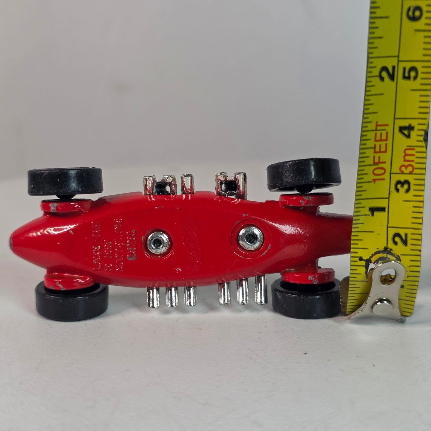 Hot Wheels Red & Chrome Die-Cast Racing Car Toy 3" Length Collectible Model
