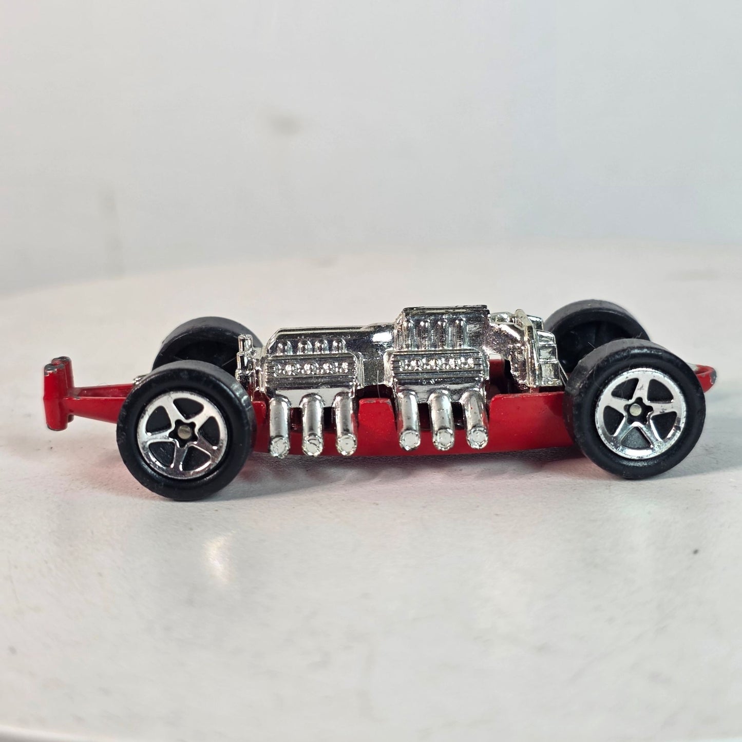 Hot Wheels Red & Chrome Die-Cast Racing Car Toy 3" Length Collectible Model