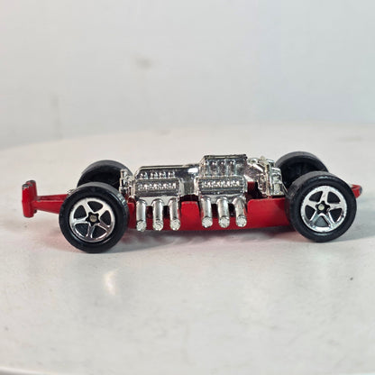 Hot Wheels Red & Chrome Die-Cast Racing Car Toy 3" Length Collectible Model
