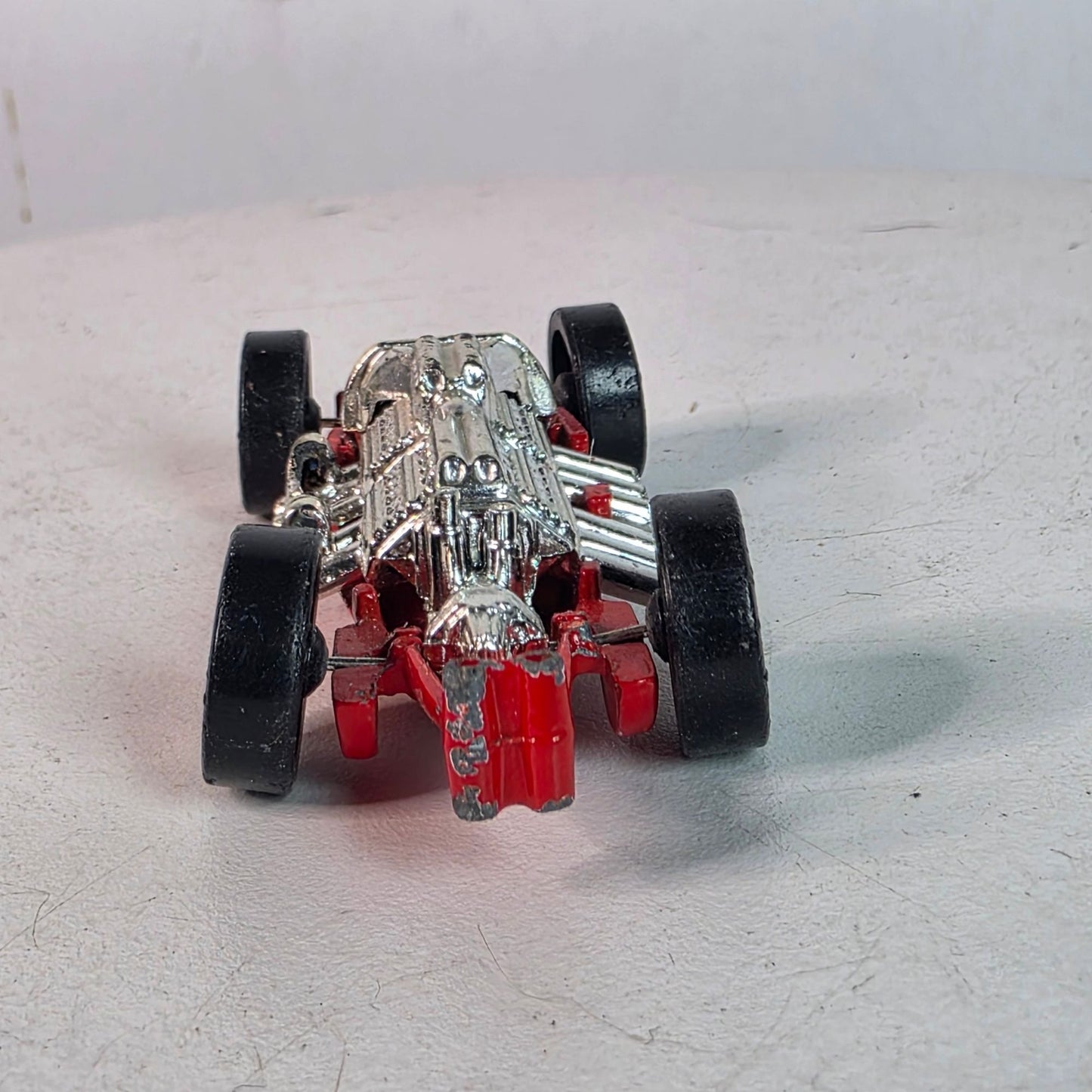 Hot Wheels Red & Chrome Die-Cast Racing Car Toy 3" Length Collectible Model