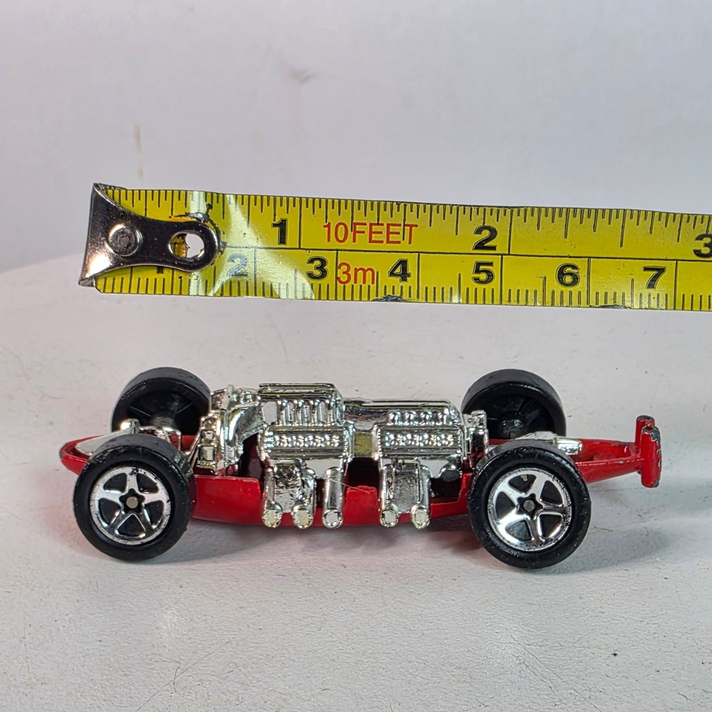 Hot Wheels Red & Chrome Die-Cast Racing Car Toy 3" Length Collectible Model