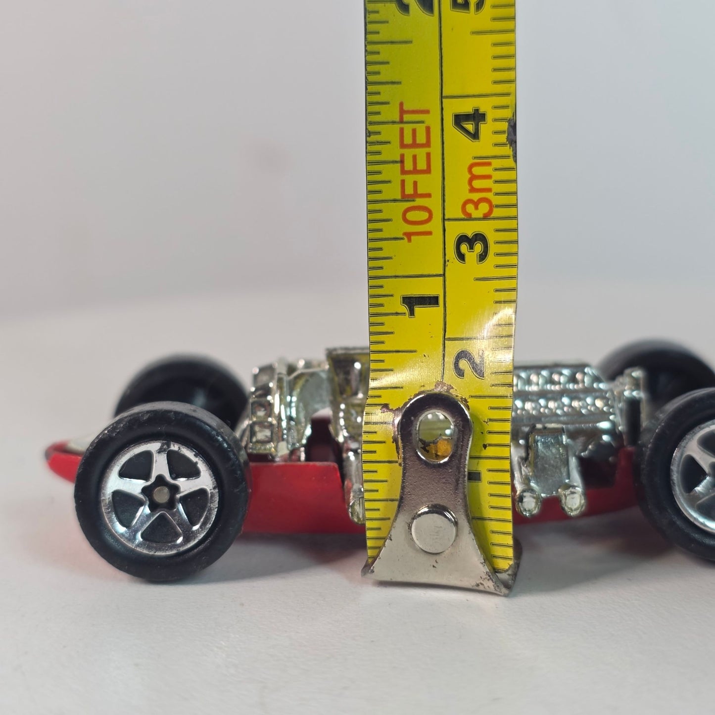 Hot Wheels Red & Chrome Die-Cast Racing Car Toy 3" Length Collectible Model