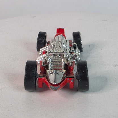Hot Wheels Red & Chrome Die-Cast Racing Car Toy 3" Length Collectible Model