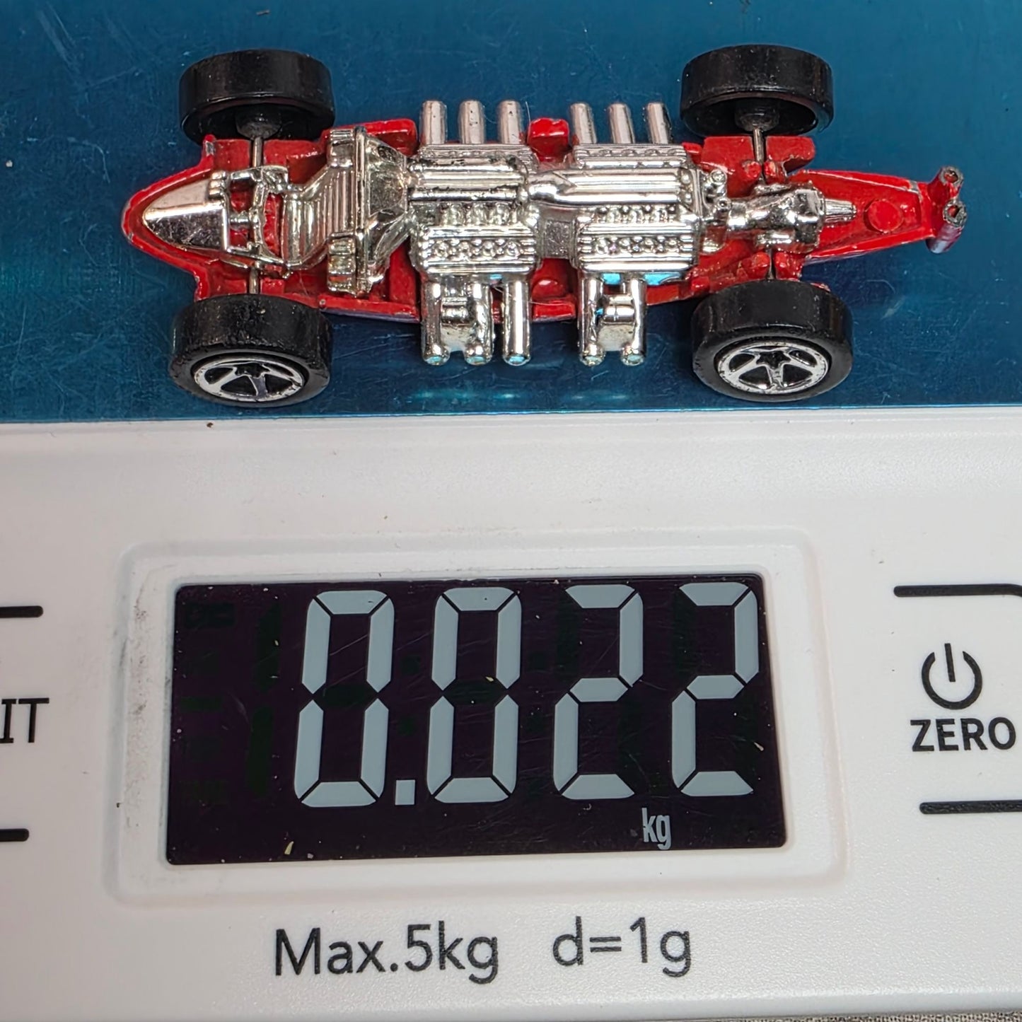Hot Wheels Red & Chrome Die-Cast Racing Car Toy 3" Length Collectible Model