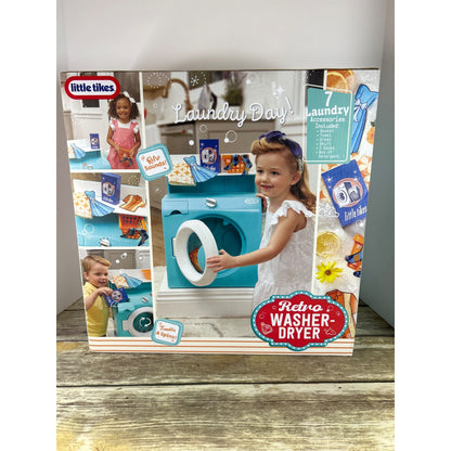 Little Tikes Retro 50s Inspired Washer Dryer Playset With 7 Accessories & Realistic Sounds