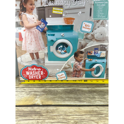 Little Tikes Retro 50s Inspired Washer Dryer Playset With 7 Accessories & Realistic Sounds