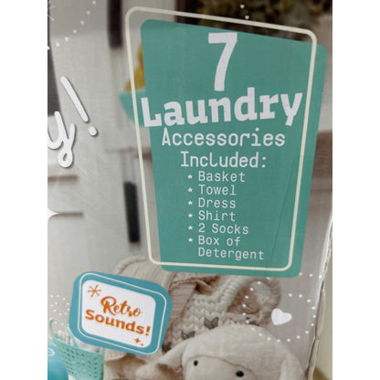 Little Tikes Retro 50s Inspired Washer Dryer Playset With 7 Accessories & Realistic Sounds
