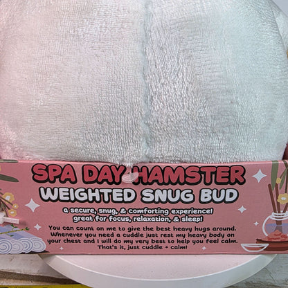 Spa Day Hamster Weighted Snug Bud Plush Toy 2.2 Lbs Stress Relief & Sleep Support Pink Sky Super Soft