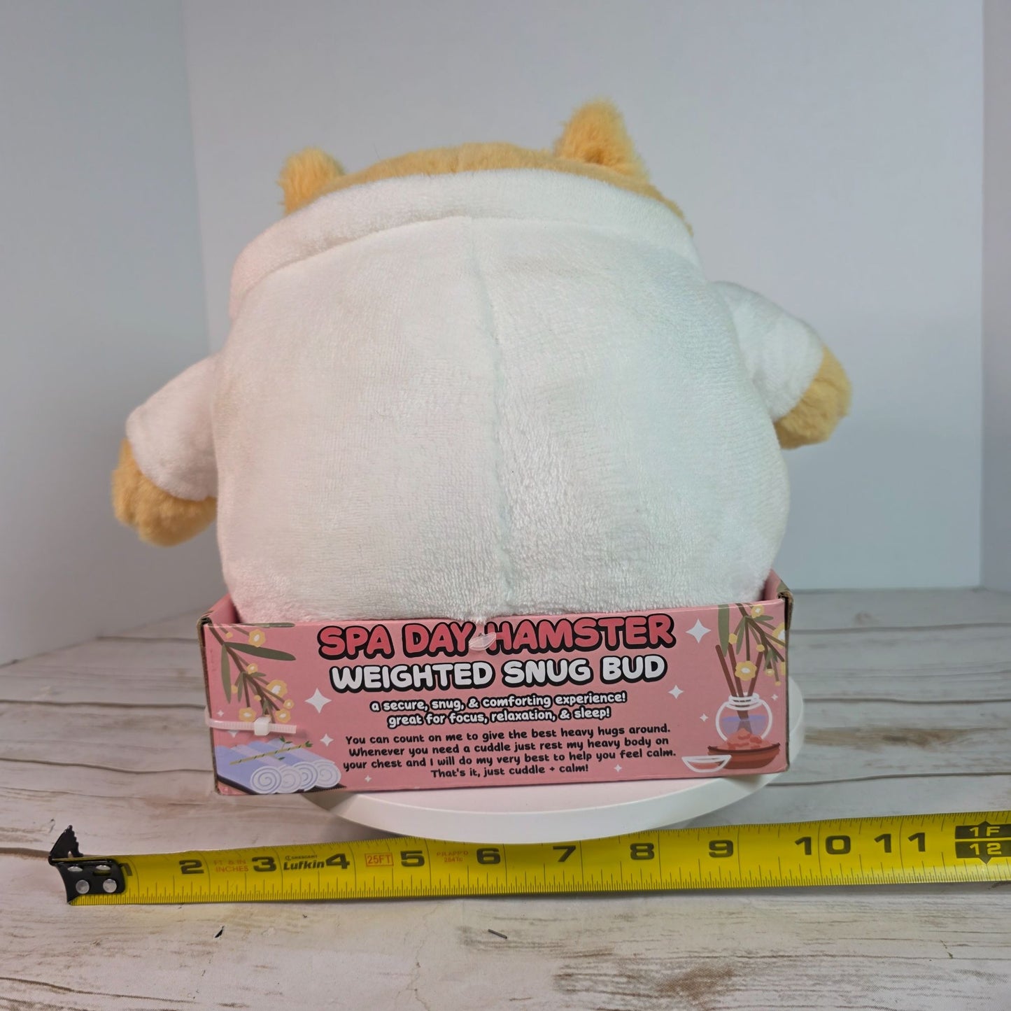 Spa Day Hamster Weighted Snug Bud Plush Toy 2.2 Lbs Stress Relief & Sleep Support Pink Sky Super Soft