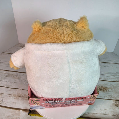 Spa Day Hamster Weighted Snug Bud Plush Toy 2.2 Lbs Stress Relief & Sleep Support Pink Sky Super Soft