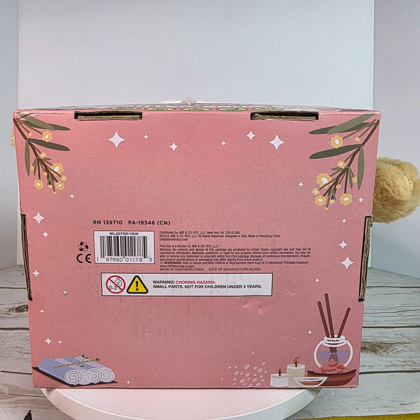 Spa Day Hamster Weighted Snug Bud Plush Toy 2.2 Lbs Stress Relief & Sleep Support Pink Sky Super Soft