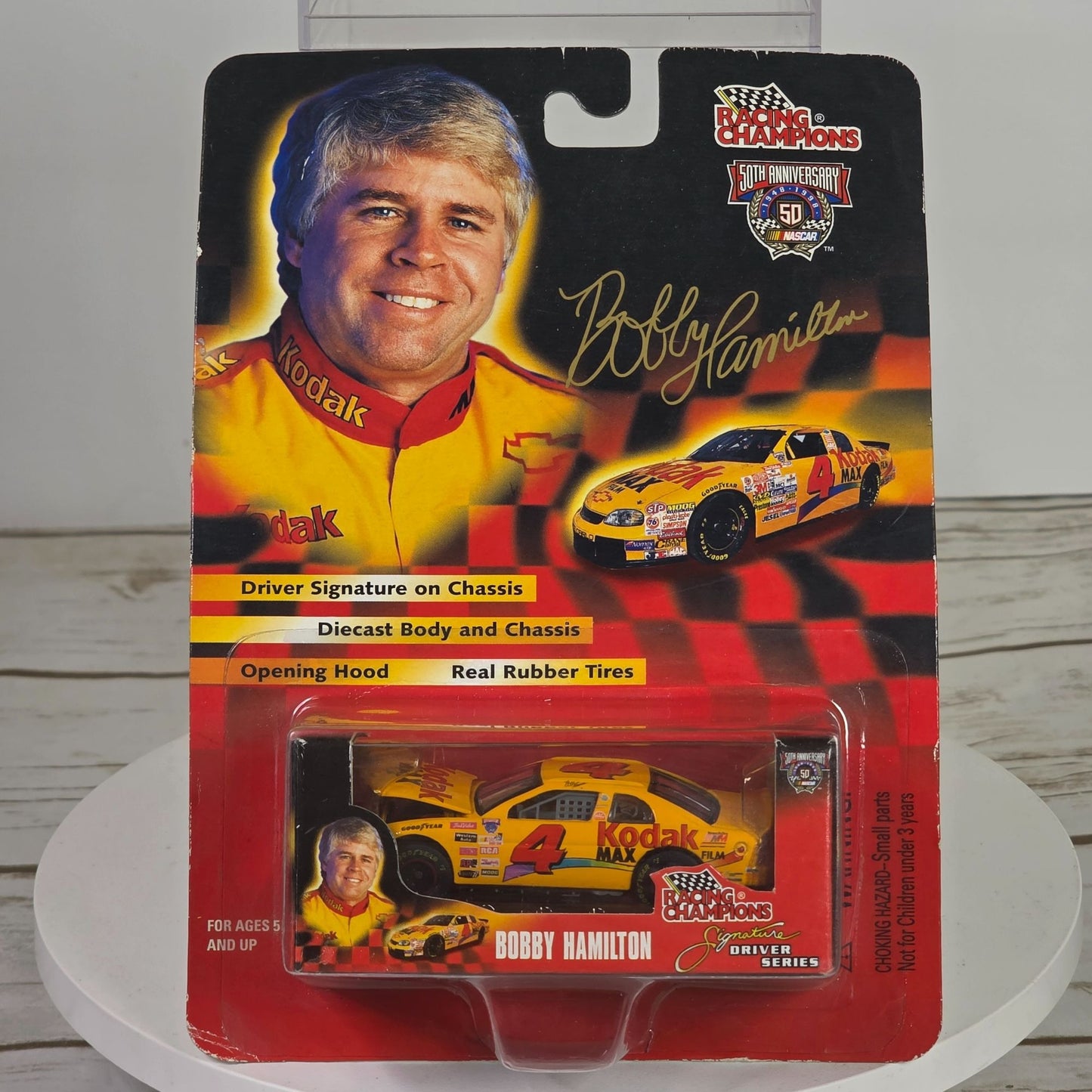 Bobby Hamilton Racing Champions 50th Anniversary Diecast Car With Opening Hood & Real Rubber Tires